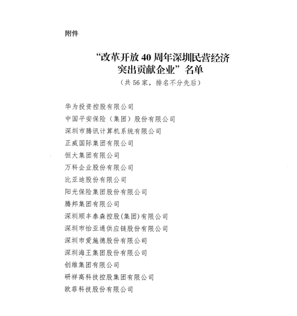 喜讯，俄罗斯专享会供应链荣获“改革开放40周年深圳民营经济突出贡献企业”称号  